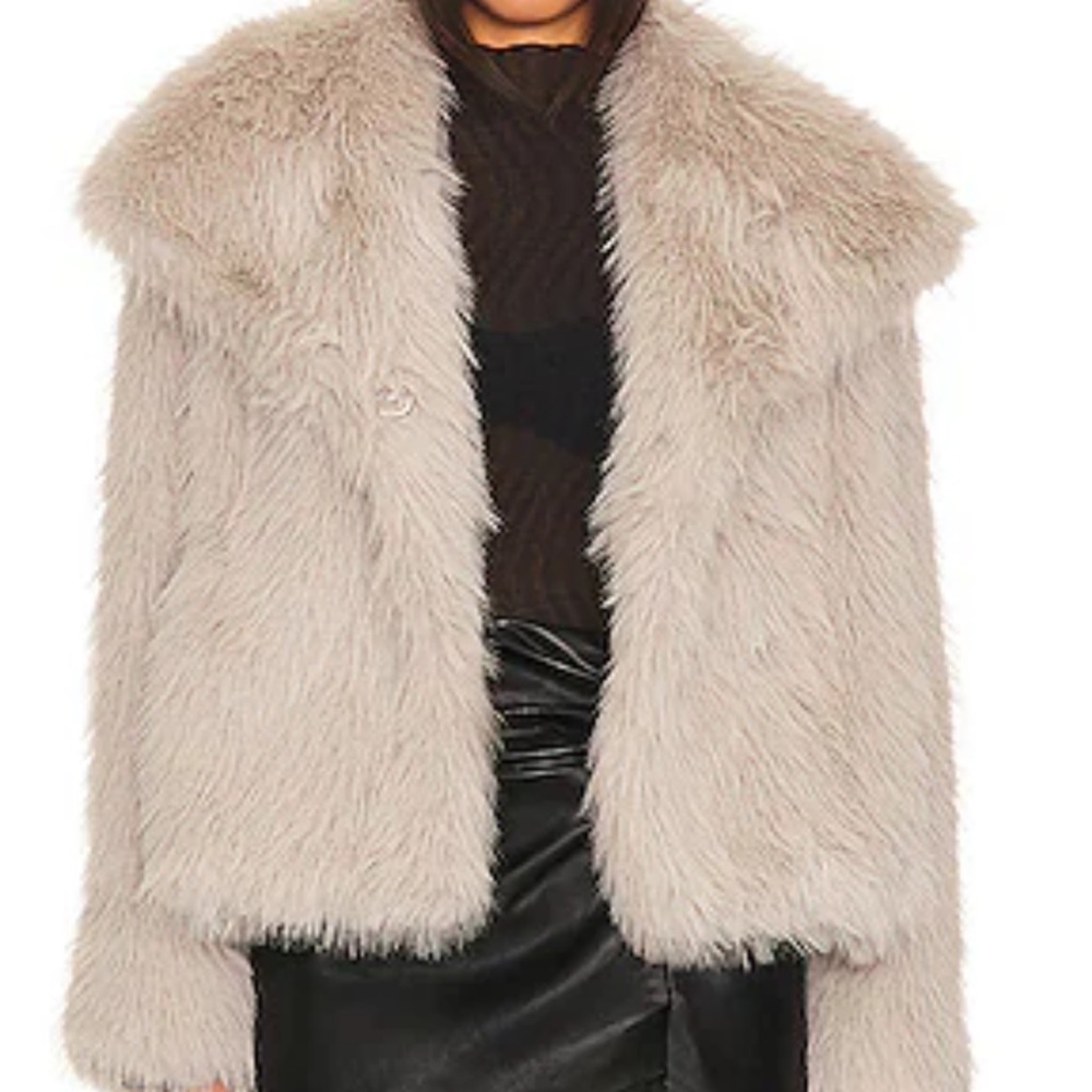 Women's Astr Lynx Faux Fur Jacket in Silver